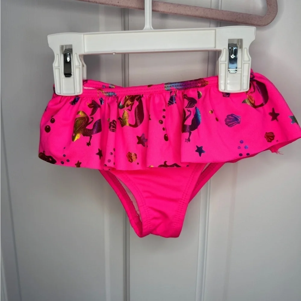 NWOT Lemon Kiss 2T Girls Hot Pink Rainbow Mermaid Bikini Bathingsuit Bottom